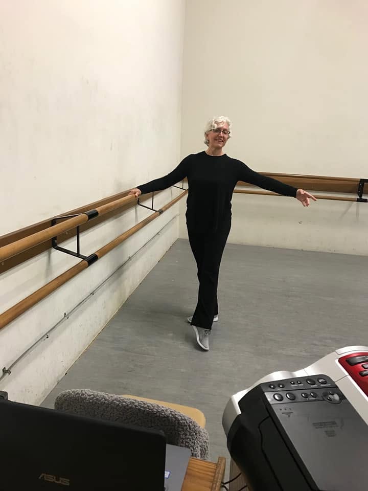 The author instructing her ballet students over Zoom during the pandemic.