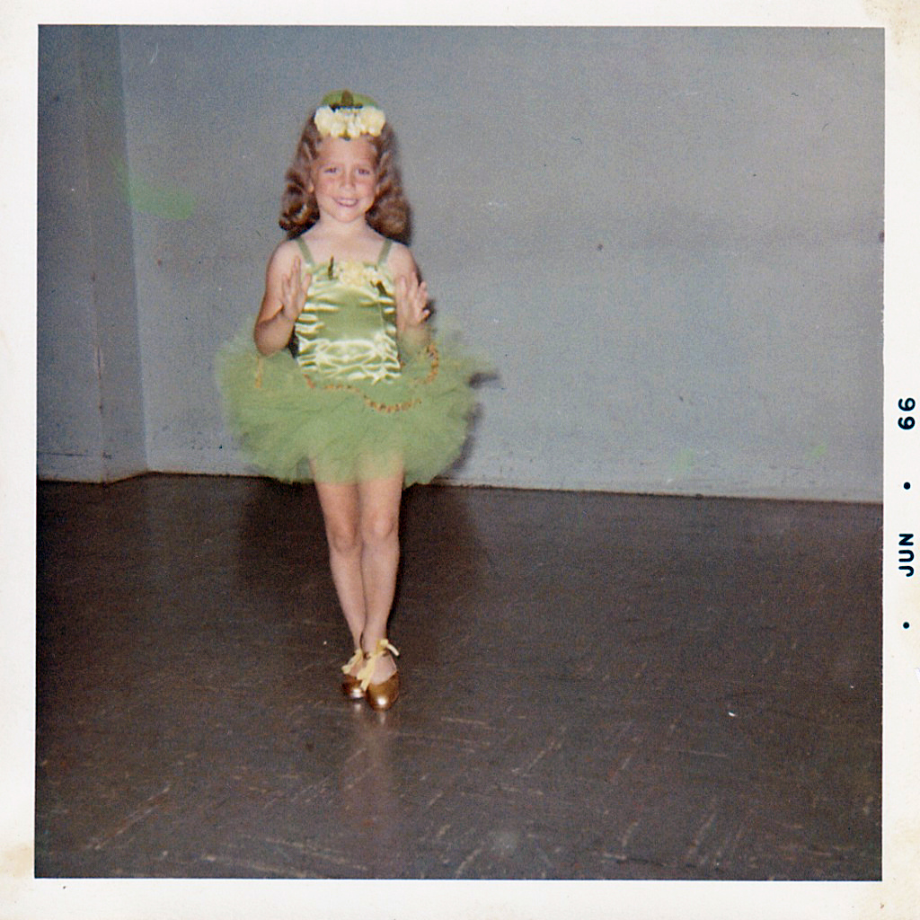 The author as a 4 year old tap student before a recital.